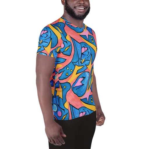 Pop Tide on a Men's Athletic T-Shirt