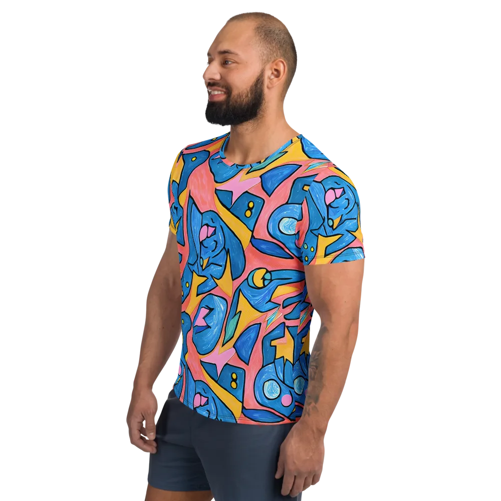 Pop Tide on Men's Athletic T-Shirt — Left