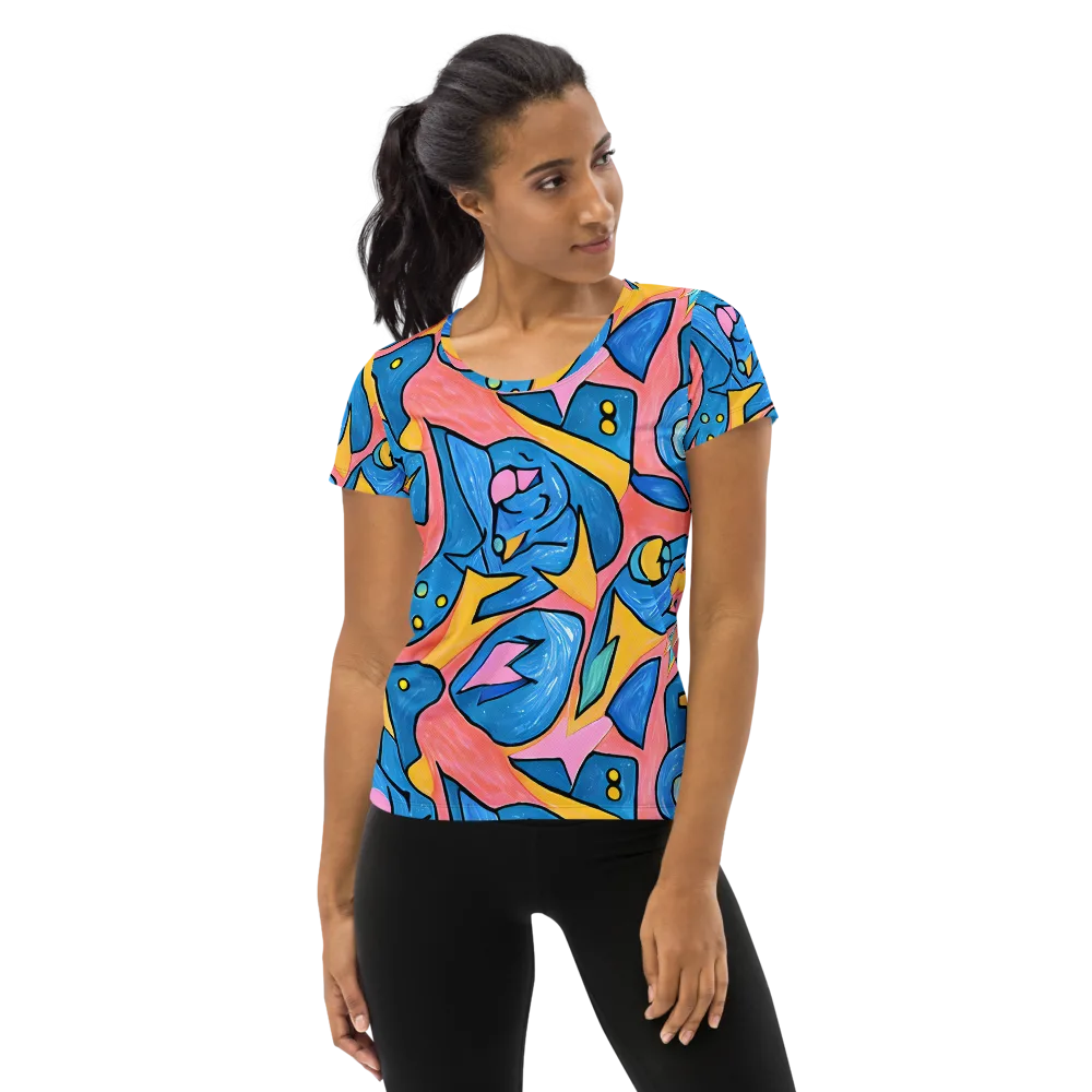 Pop Tide on Women's Athletic T-Shirt — Front