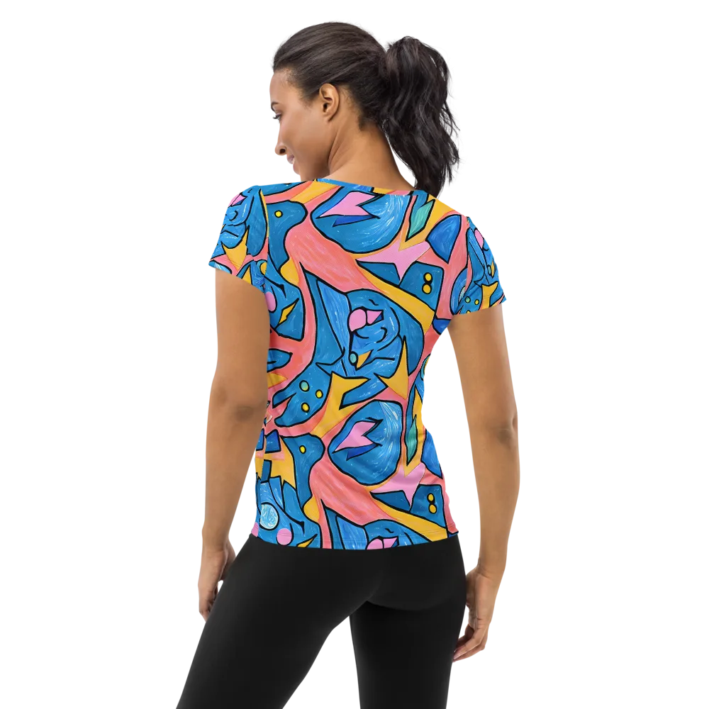 Pop Tide on Women's Athletic T-Shirt — Back