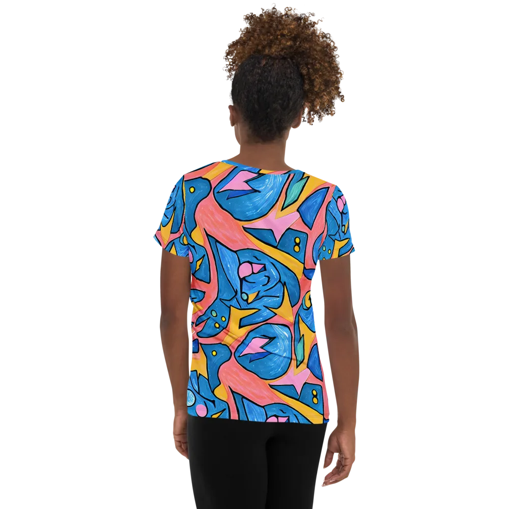 Pop Tide on Women's Athletic T-Shirt — Back