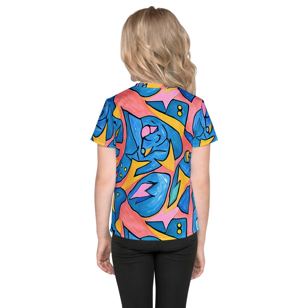 Pop Tide on Kids Crew Neck T-Shirt — Back