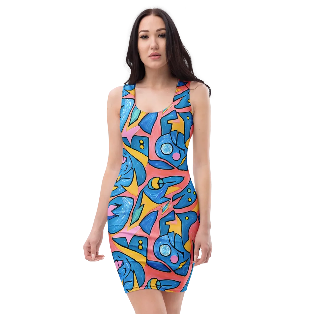 Pop Tide on Bodycon Dress — Front