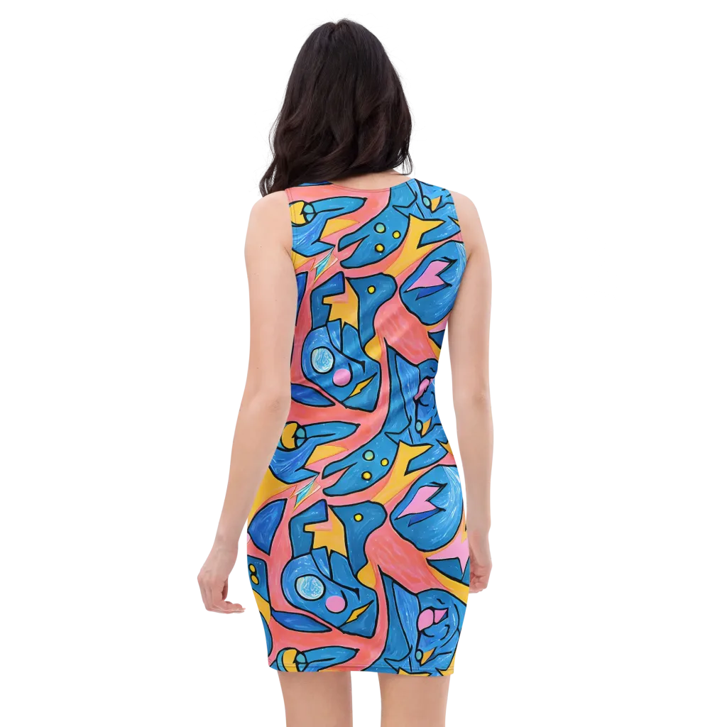 Pop Tide on Bodycon Dress — Back