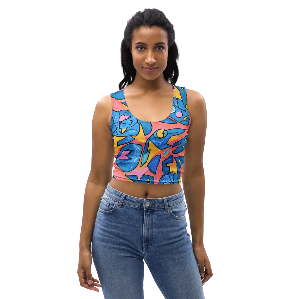 Pop Tide on Crop Top — Front