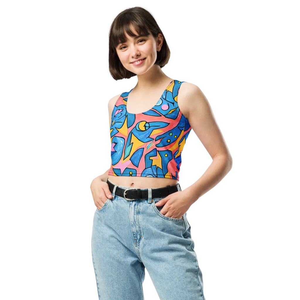 Pop Tide on Crop Top — Front