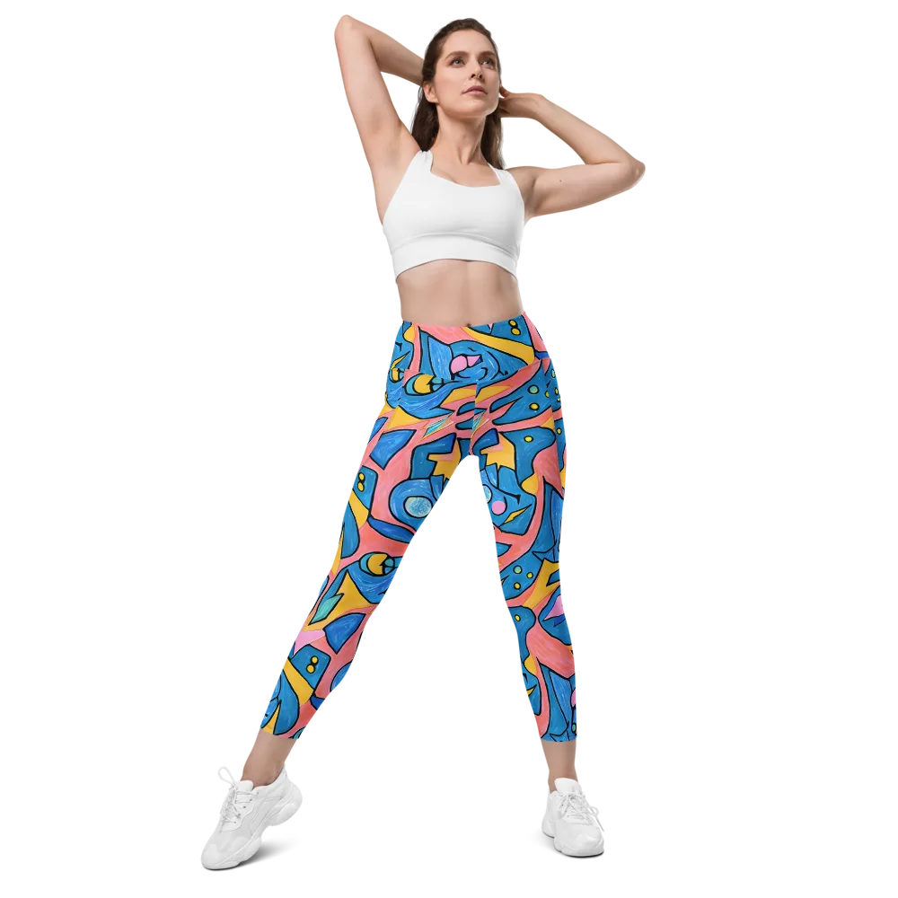 Pop Tide on Leggings with Pockets — Front