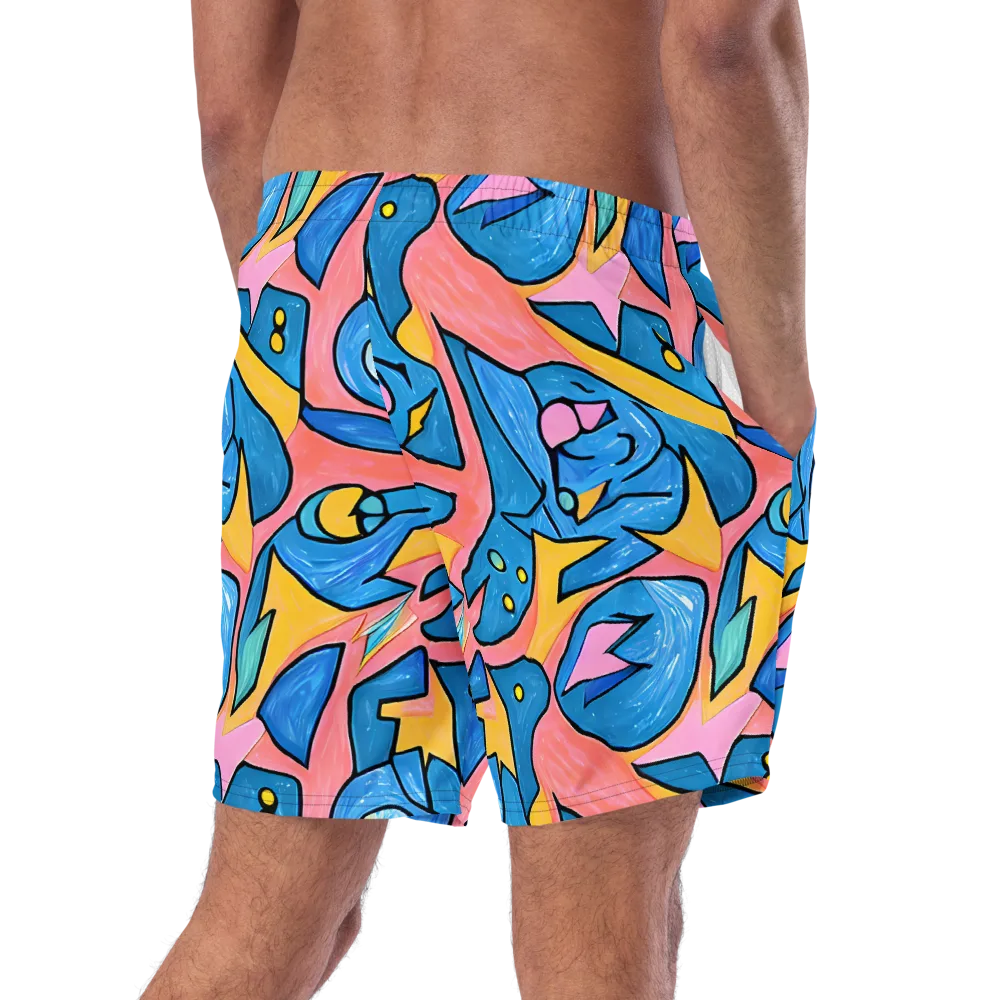 Pop Tide on Swim Trunks — Right Back