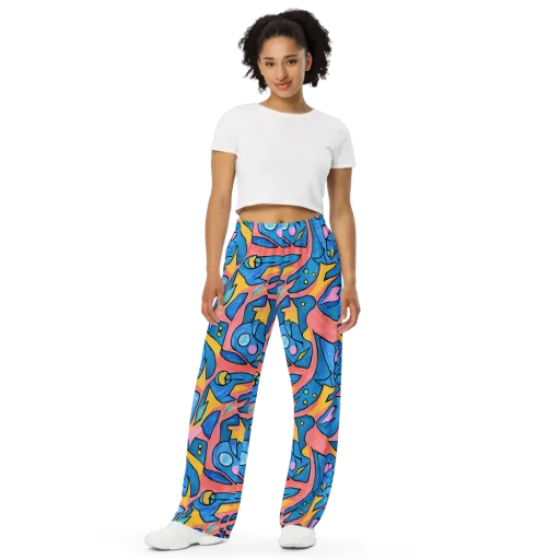 Pop Tide on a Wide-Leg Pants