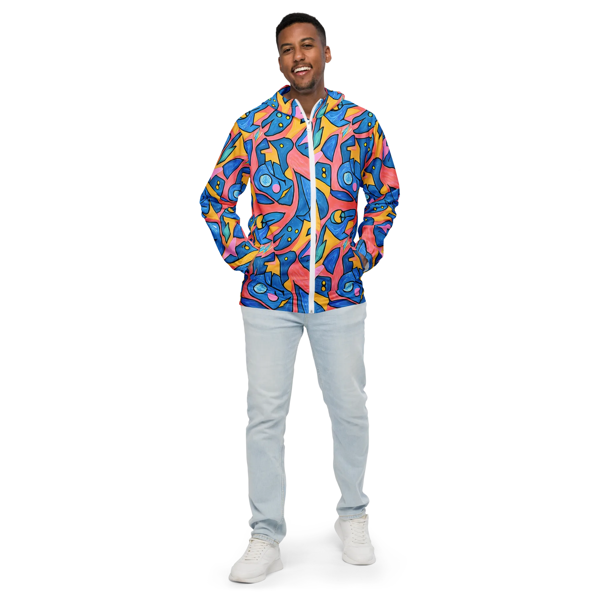 Pop Tide on Men's Windbreaker — Front