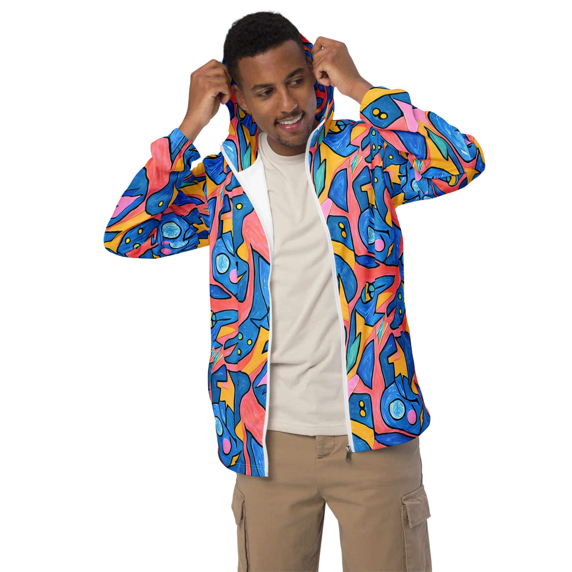 Pop Tide on Men's Windbreaker — Front