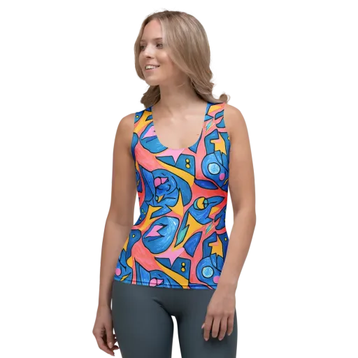 Pop Tide on a Women's Tank Top