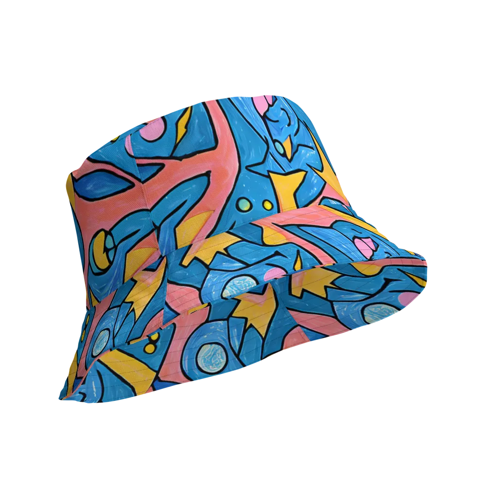Pop Tide on Reversible Bucket Hat — Product details Outside