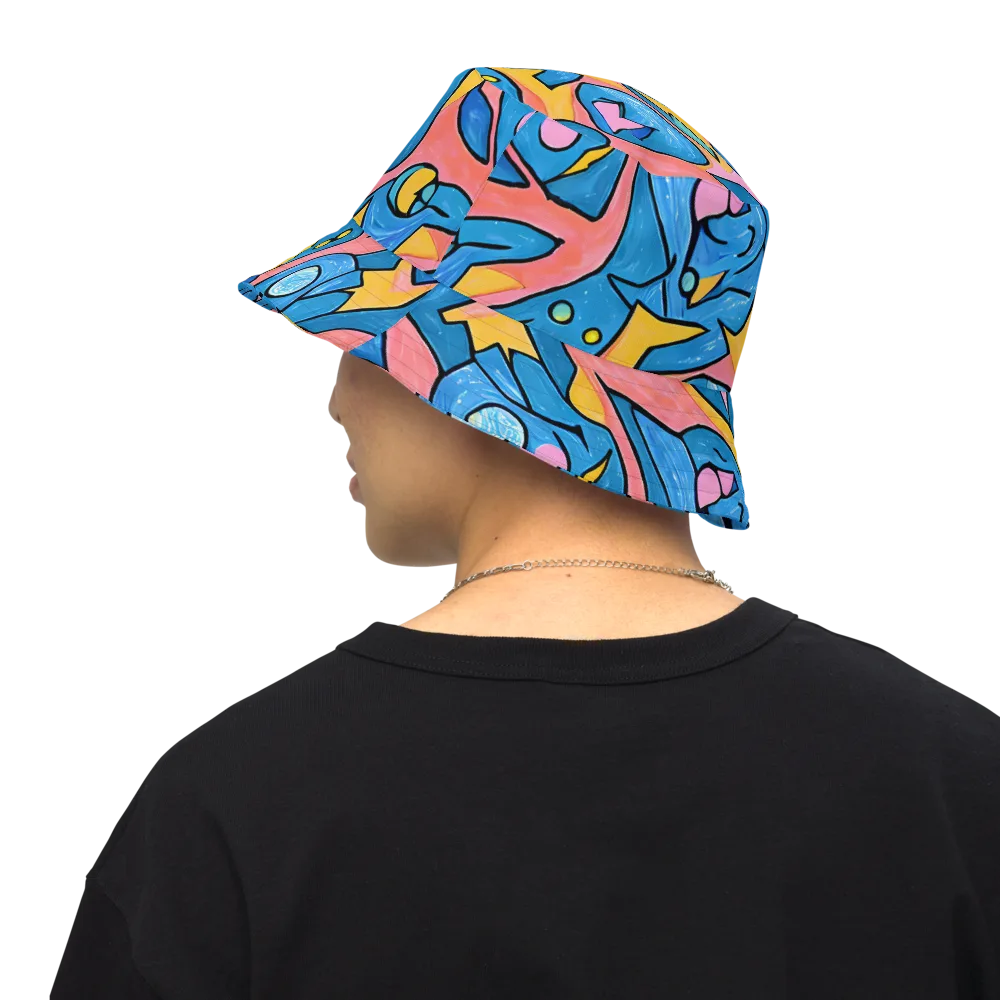 Pop Tide on Reversible Bucket Hat — Back Inside