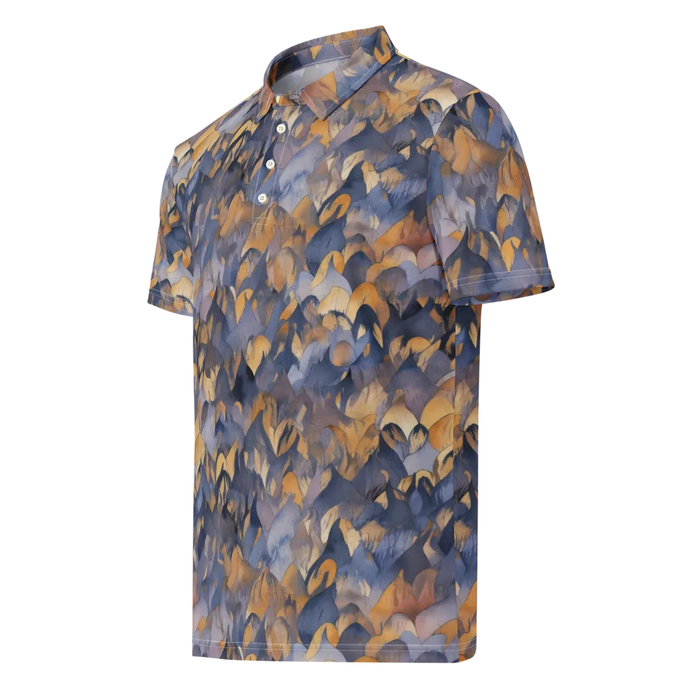 Indigo Petal Drift on Men's Slim Fit Polo Shirt — Left Front