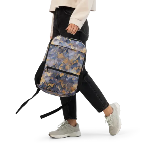 Indigo Petal Drift on a Utility Backpack