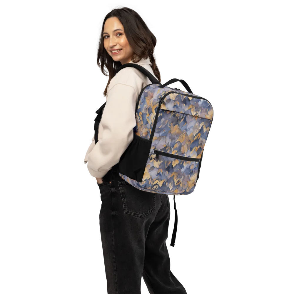 Indigo Petal Drift on Utility Backpack — Back
