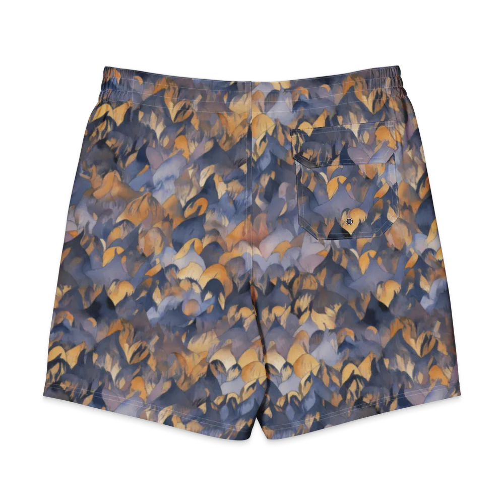 Indigo Petal Drift on Men's Board Shorts — Back
