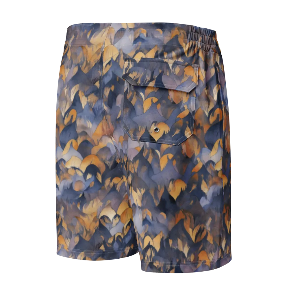 Indigo Petal Drift on Men's Board Shorts — Back