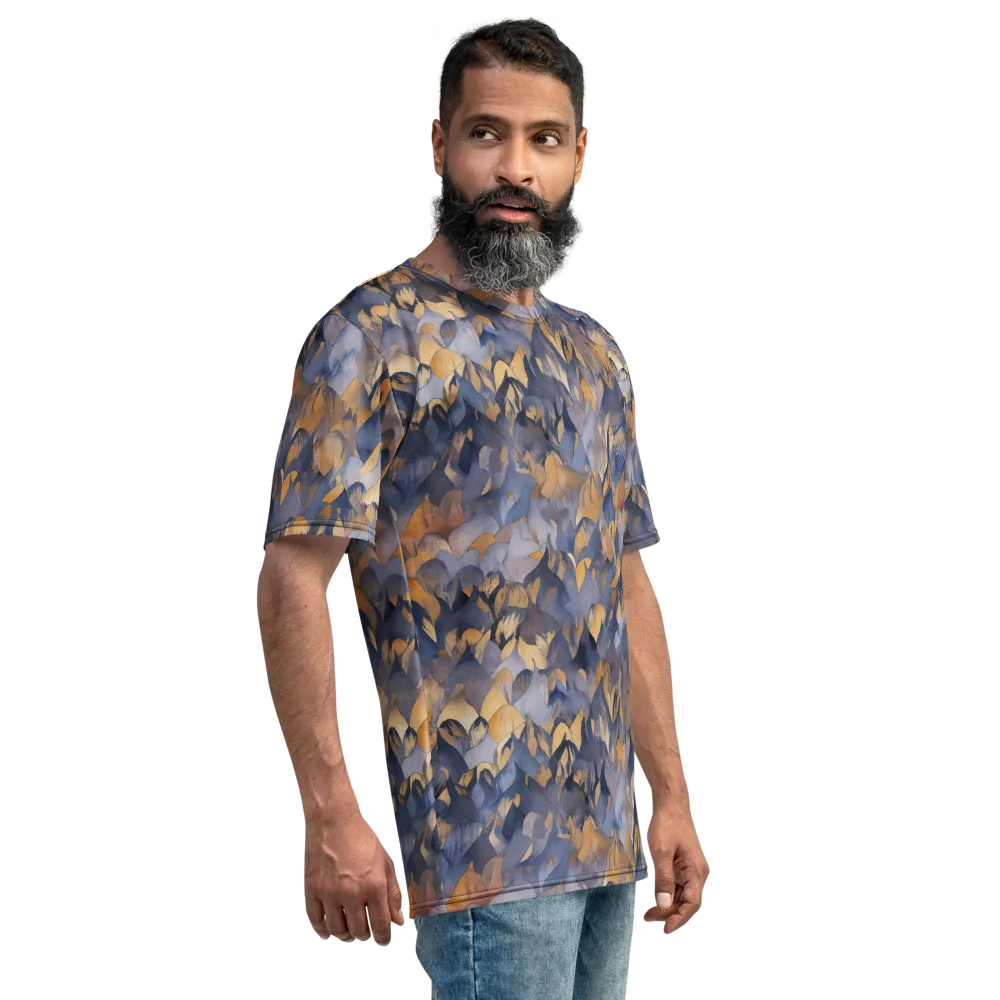 Indigo Petal Drift on Men's Crew Neck T-Shirt — Right