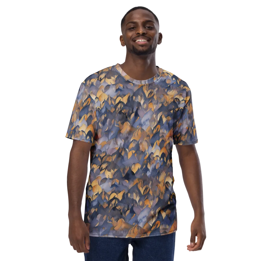 Indigo Petal Drift on Men's Crew Neck T-Shirt — Front