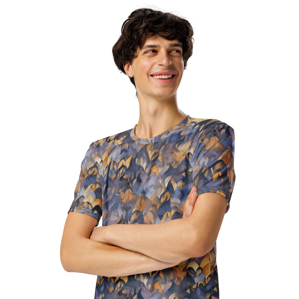 Indigo Petal Drift on Men's Crew Neck T-Shirt — Left Front