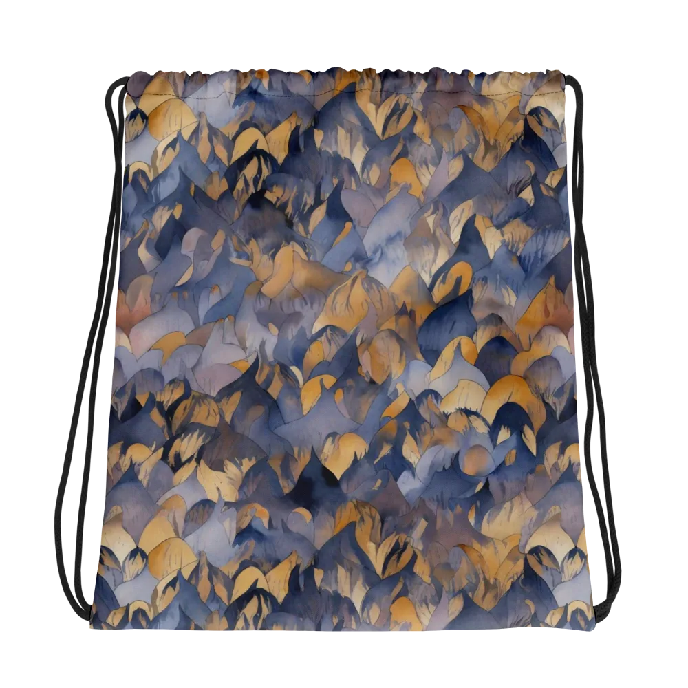 Indigo Petal Drift on Drawstring Bag — Photo