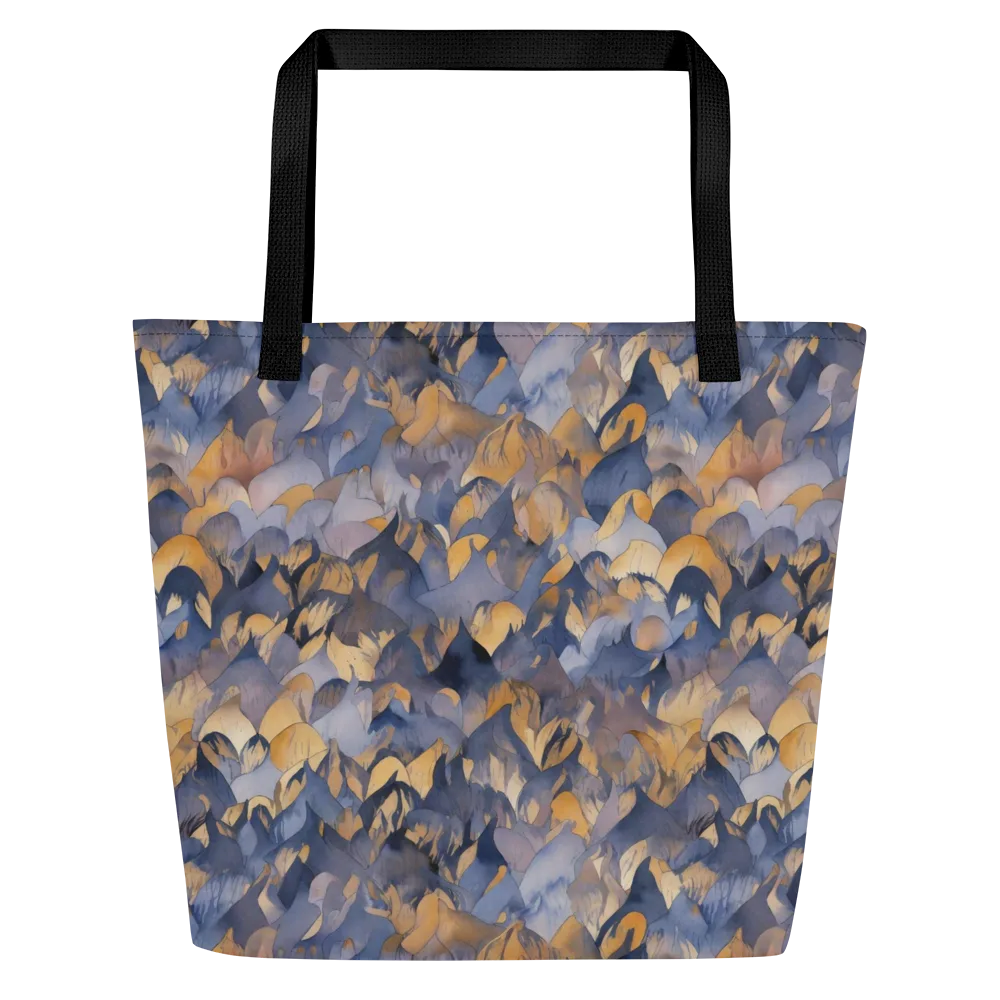 Indigo Petal Drift on Large Tote Bag W/ Pocket — Front