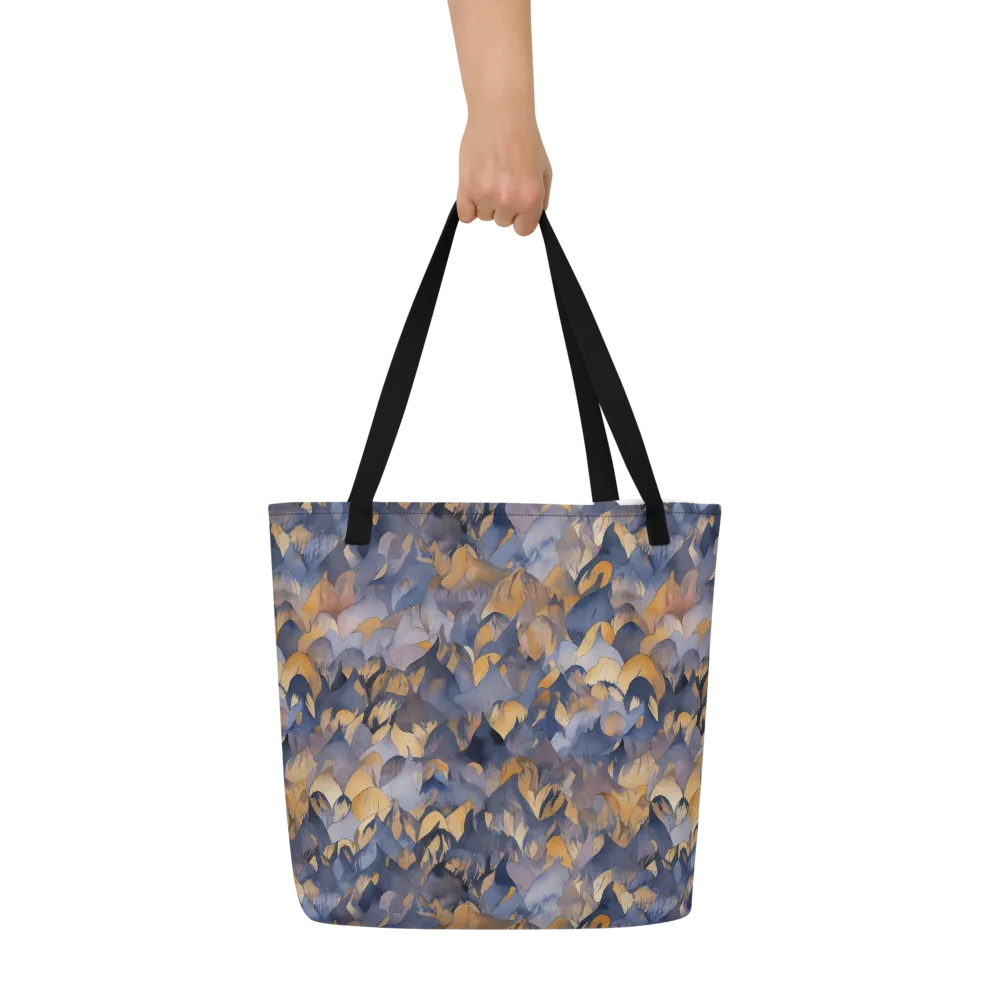 Indigo Petal Drift on Large Tote Bag W/ Pocket — Front