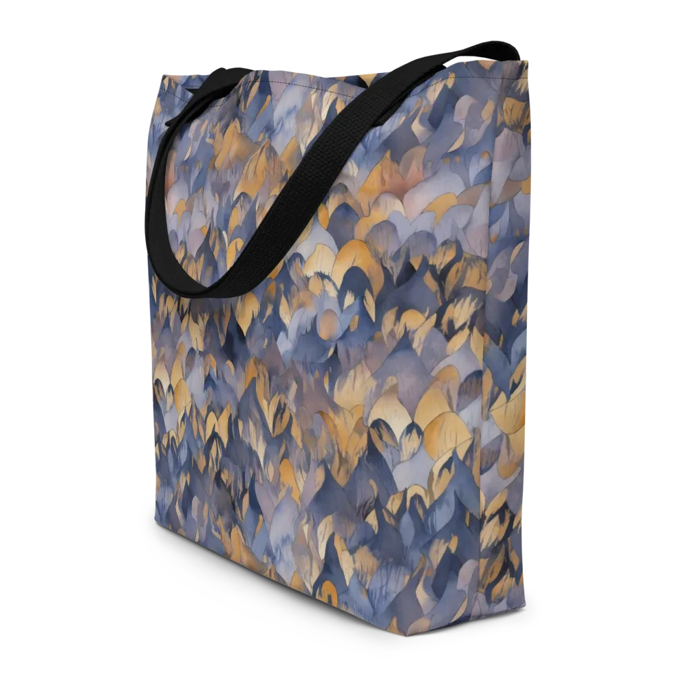 Indigo Petal Drift on Large Tote Bag W/ Pocket — Front