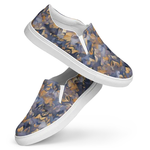 Indigo Petal Drift on a Women's Slip-On Canvas Shoes