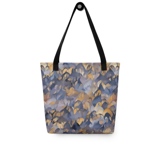 Indigo Petal Drift on a Tote Bag