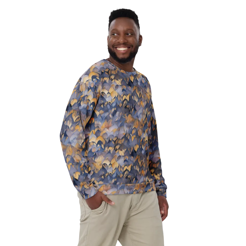 Indigo Petal Drift on Sweatshirt — Front