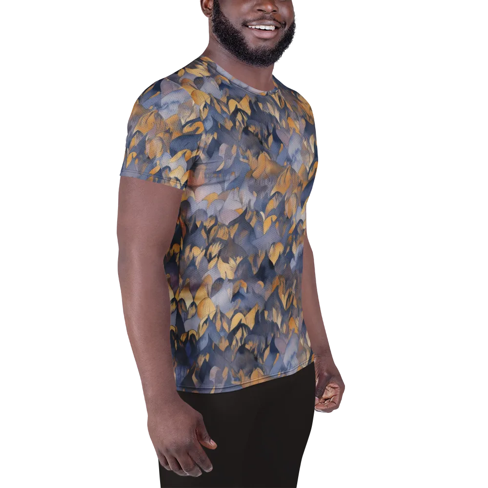 Indigo Petal Drift on Men's Athletic T-Shirt — Right