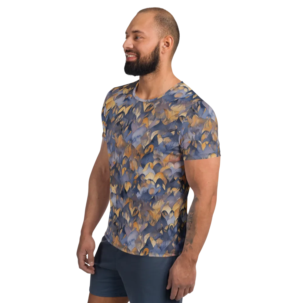 Indigo Petal Drift on Men's Athletic T-Shirt — Left