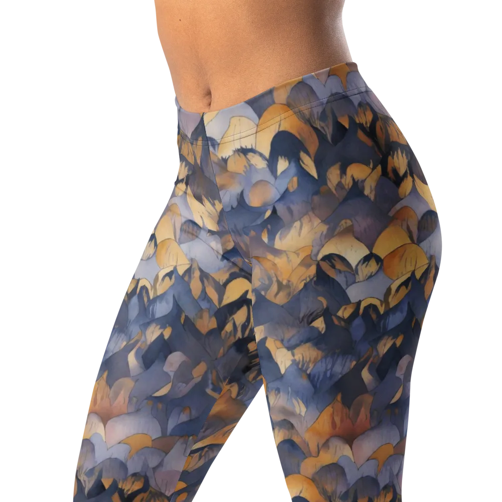 Indigo Petal Drift on Leggings — Left Front
