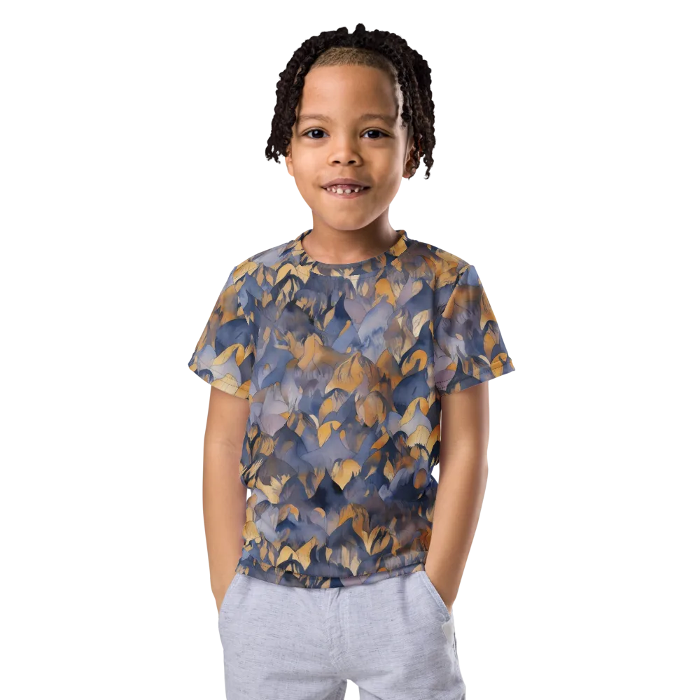 Indigo Petal Drift on Kids Crew Neck T-Shirt — Front