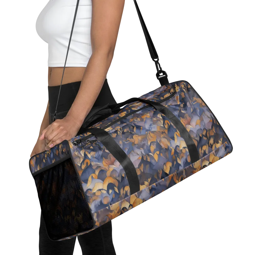 Indigo Petal Drift on Duffle Bag — Front