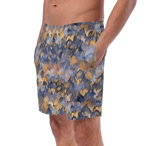 Indigo Petal Drift on a Swim Trunks