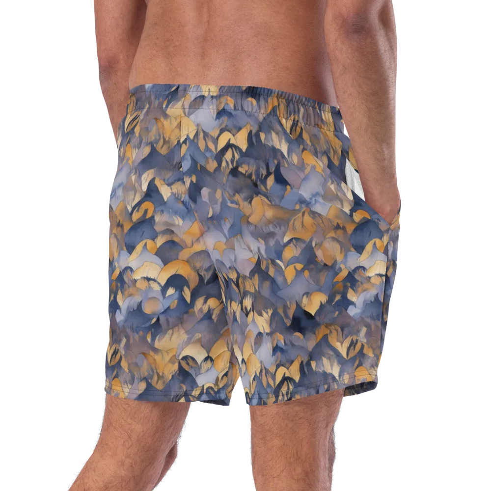 Indigo Petal Drift on Swim Trunks — Right Back