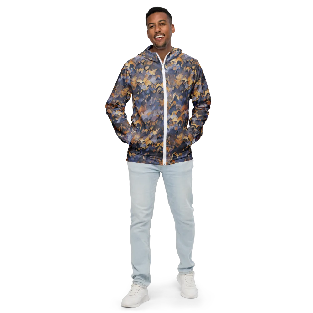 Indigo Petal Drift on Men's Windbreaker — Front