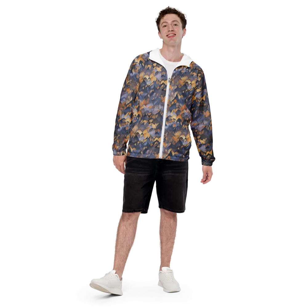 Indigo Petal Drift on Men's Windbreaker — Front