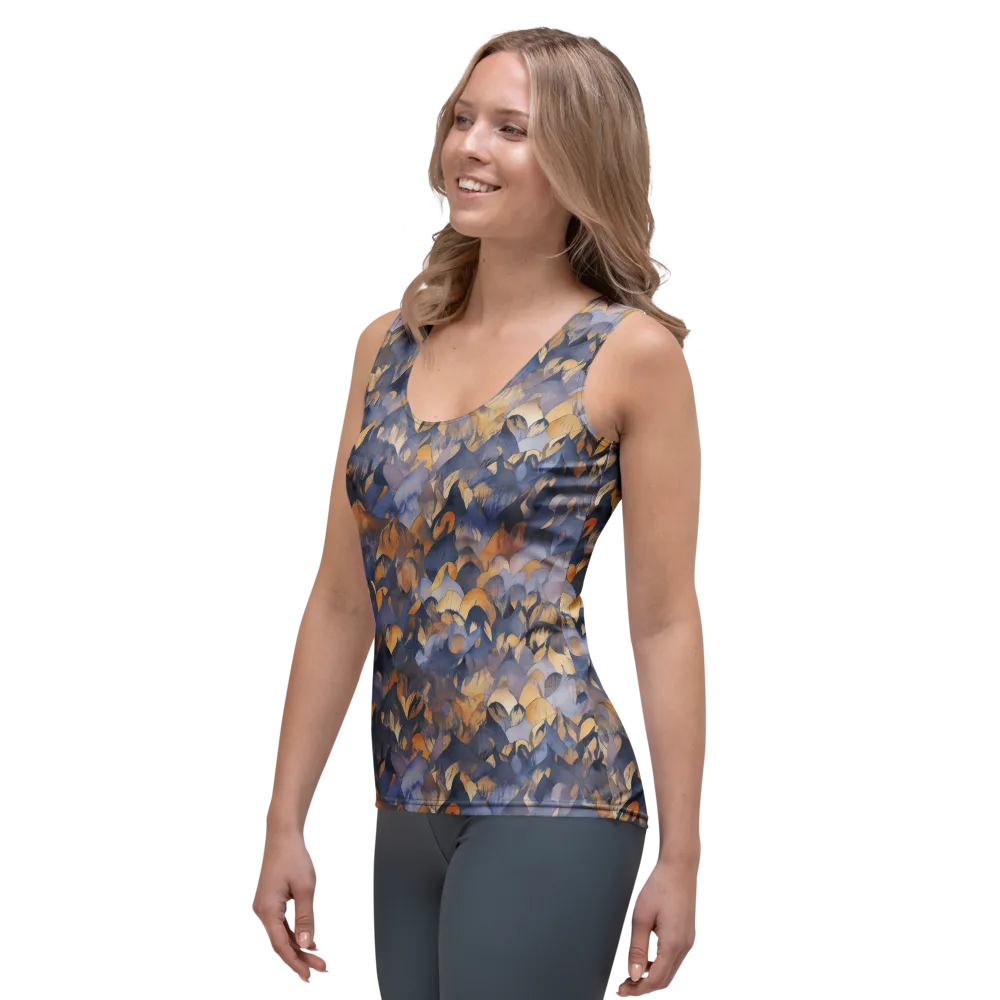 Indigo Petal Drift on Women's Tank Top — Left Front