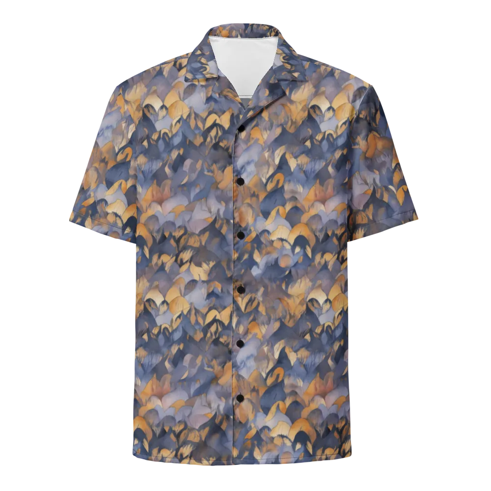 Indigo Petal Drift on Button Shirt — Front