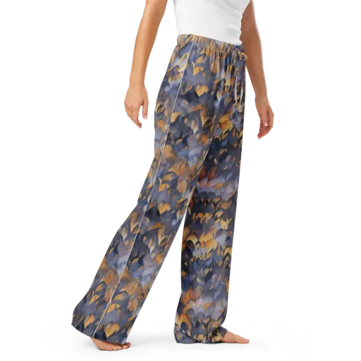 Indigo Petal Drift on a Women's Pajama Pants