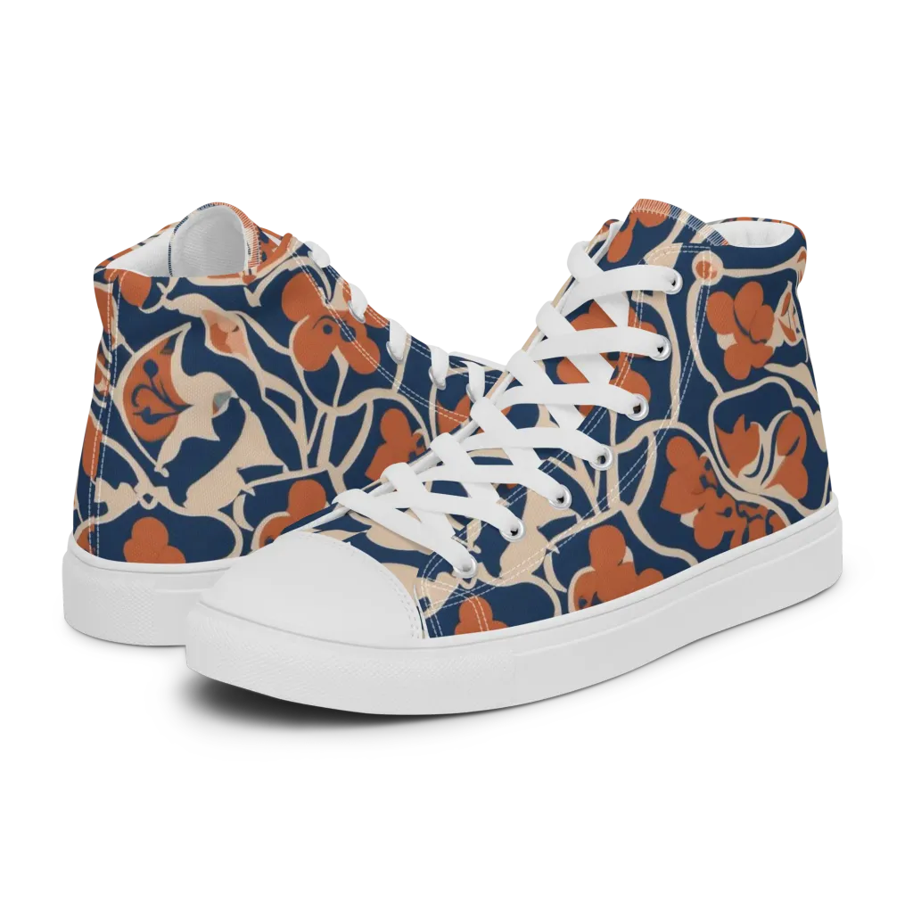 Sienna Bloom on Men's High Top Canvas Shoes — Left
