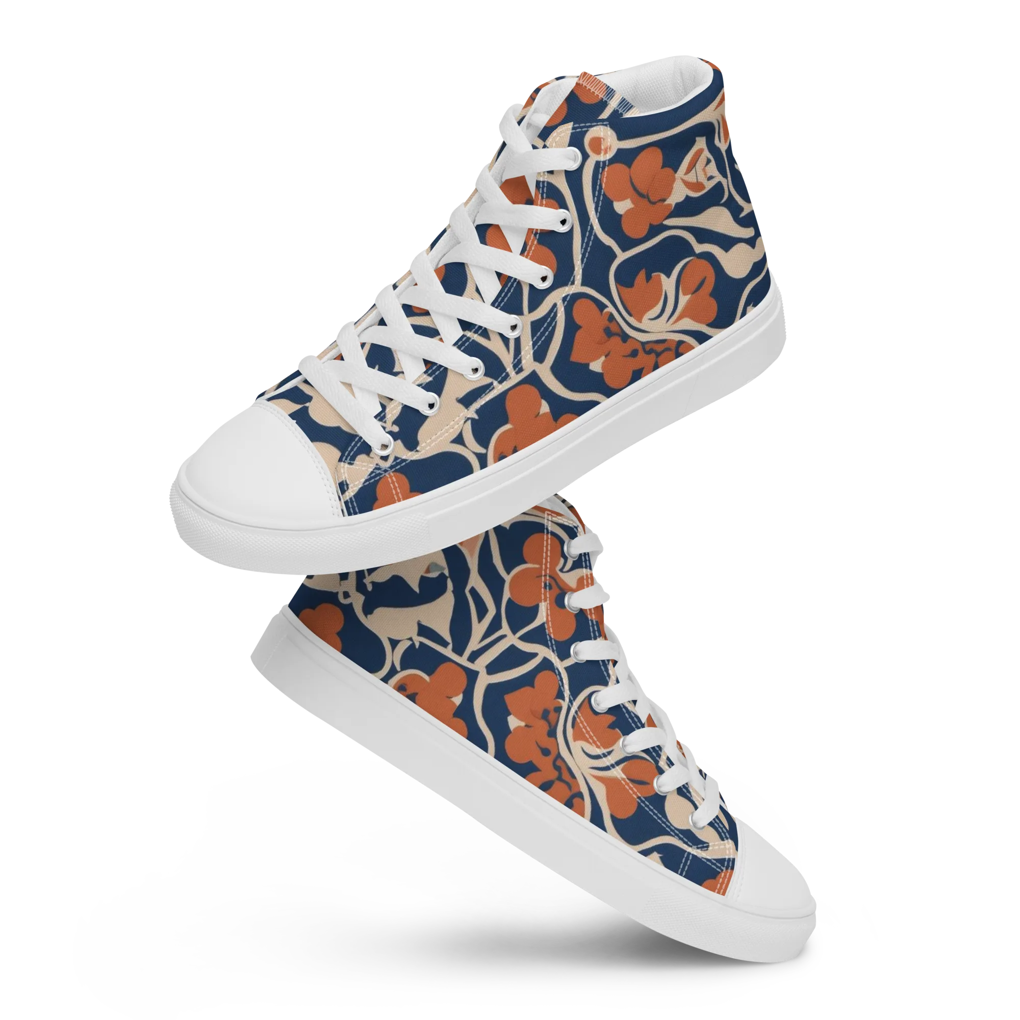 Sienna Bloom on Men's High Top Canvas Shoes — Front