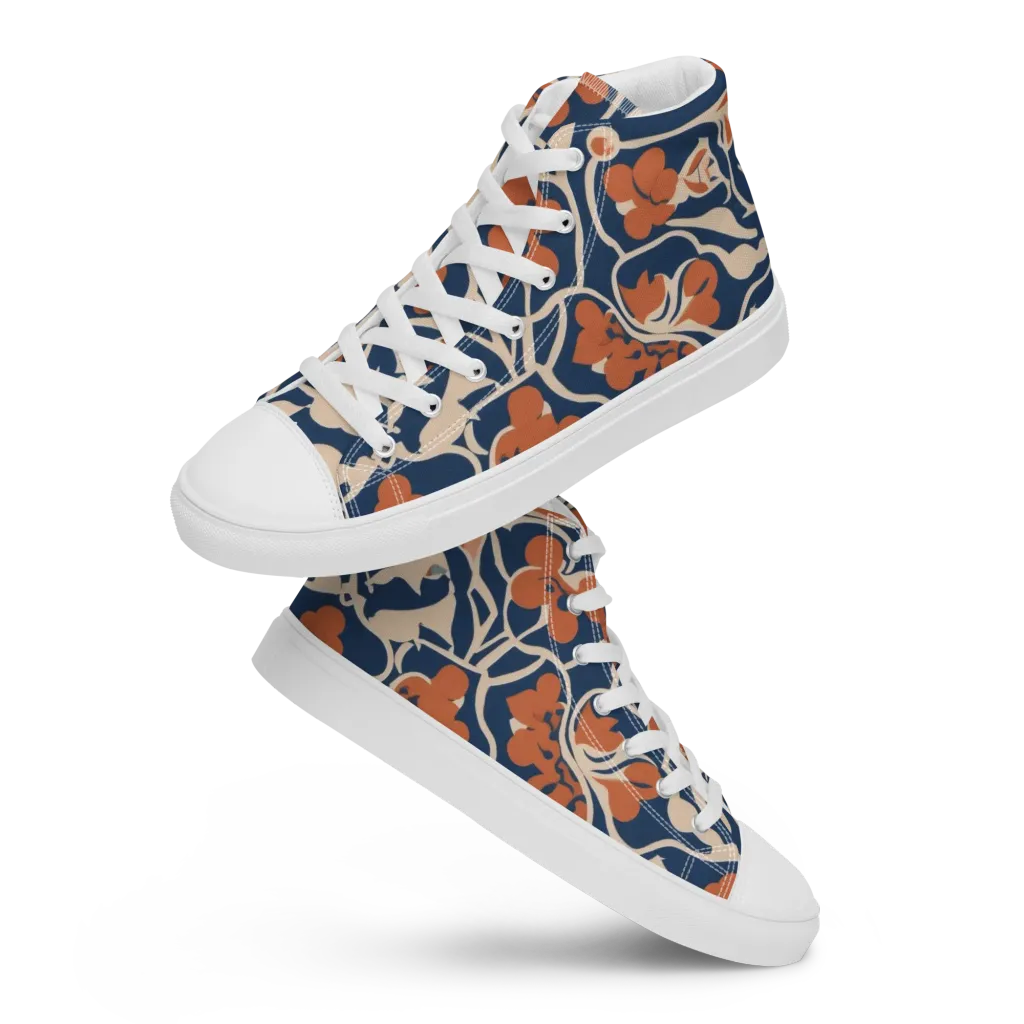 Sienna Bloom on Men's High Top Canvas Shoes — Front