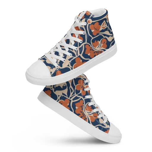 Sienna Bloom on a Men's High Top Canvas Shoes