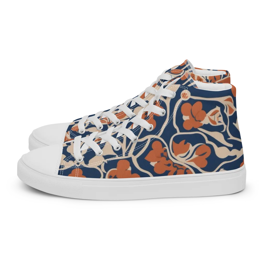 Sienna Bloom on Women's High Top Canvas Shoes — Left